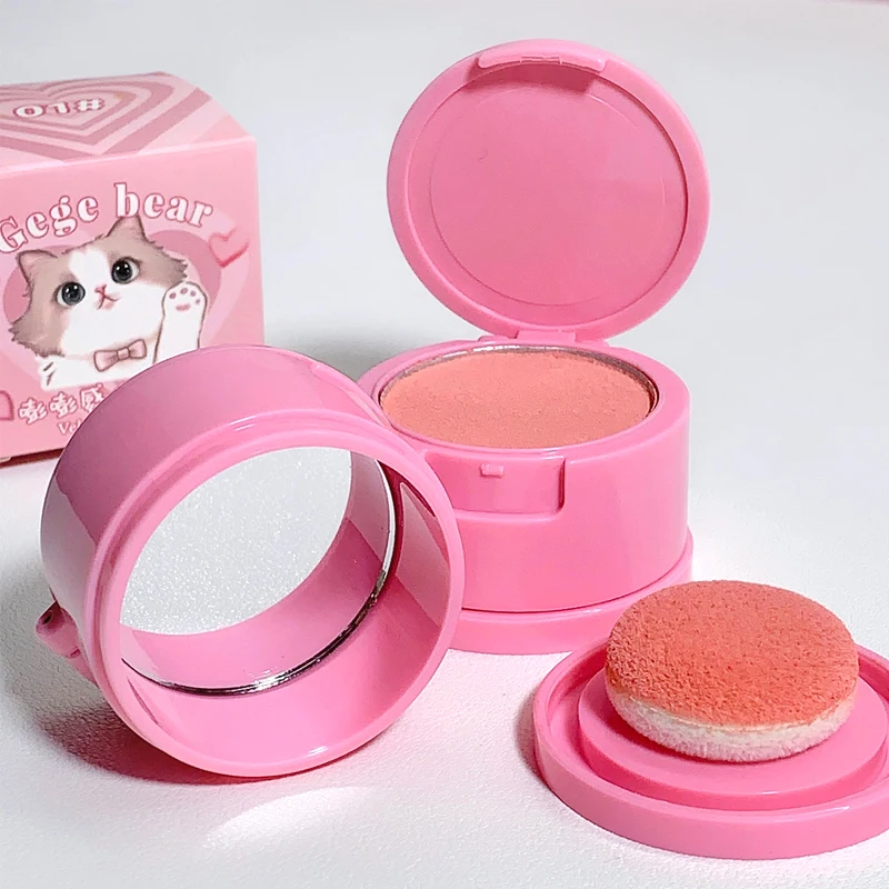 Powder Blusher Gege bear Bang Bang Soft Fog Powder Blusher Matte Fog Surface Naturally Lift Air Swell Color Tender Makeup Rouge