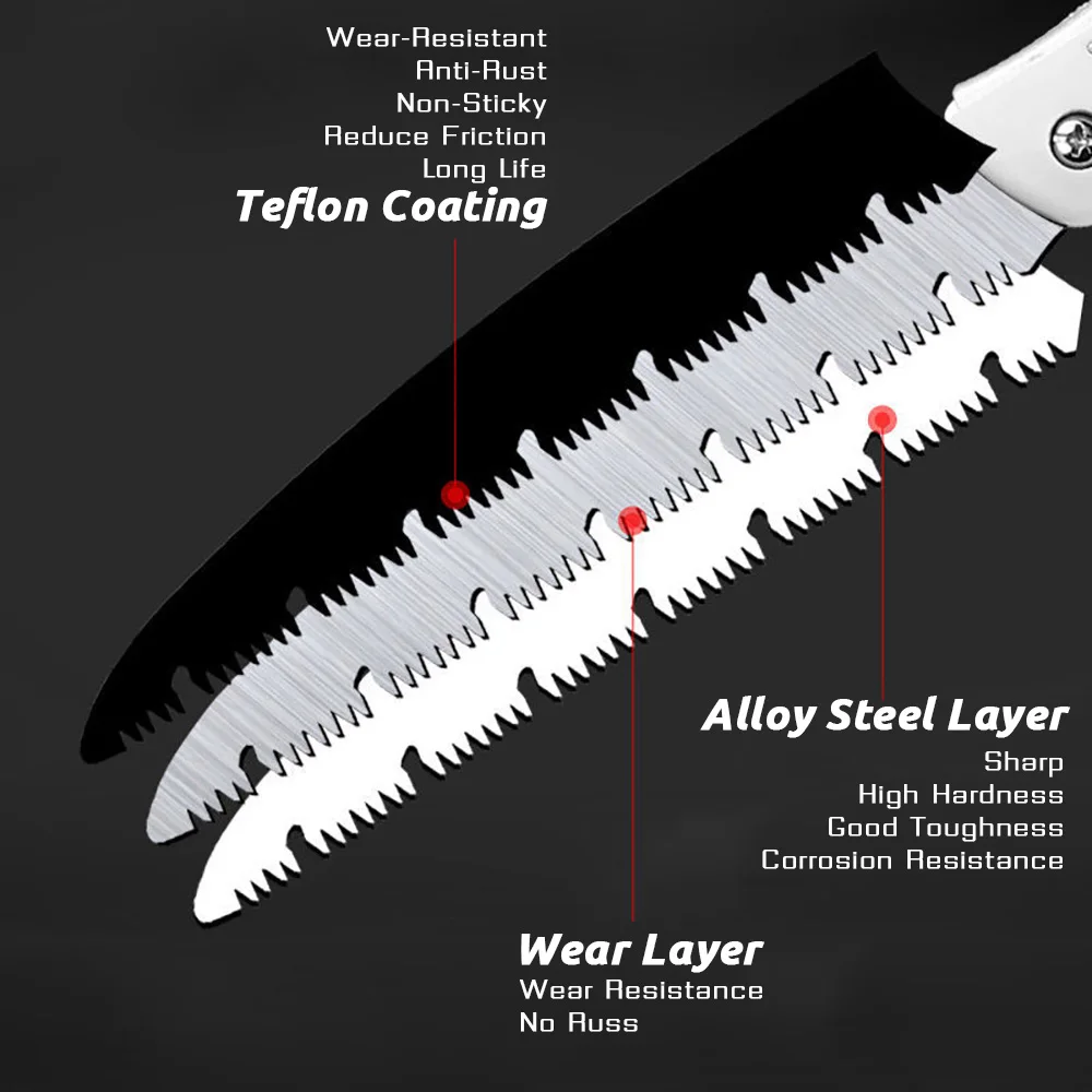 접이식 톱 목공 접이식 쇠톱, 다기능 목재 절단, 날카로운 캠핑 정원 가지치기 톱, 나무 다지기 칼 수공구