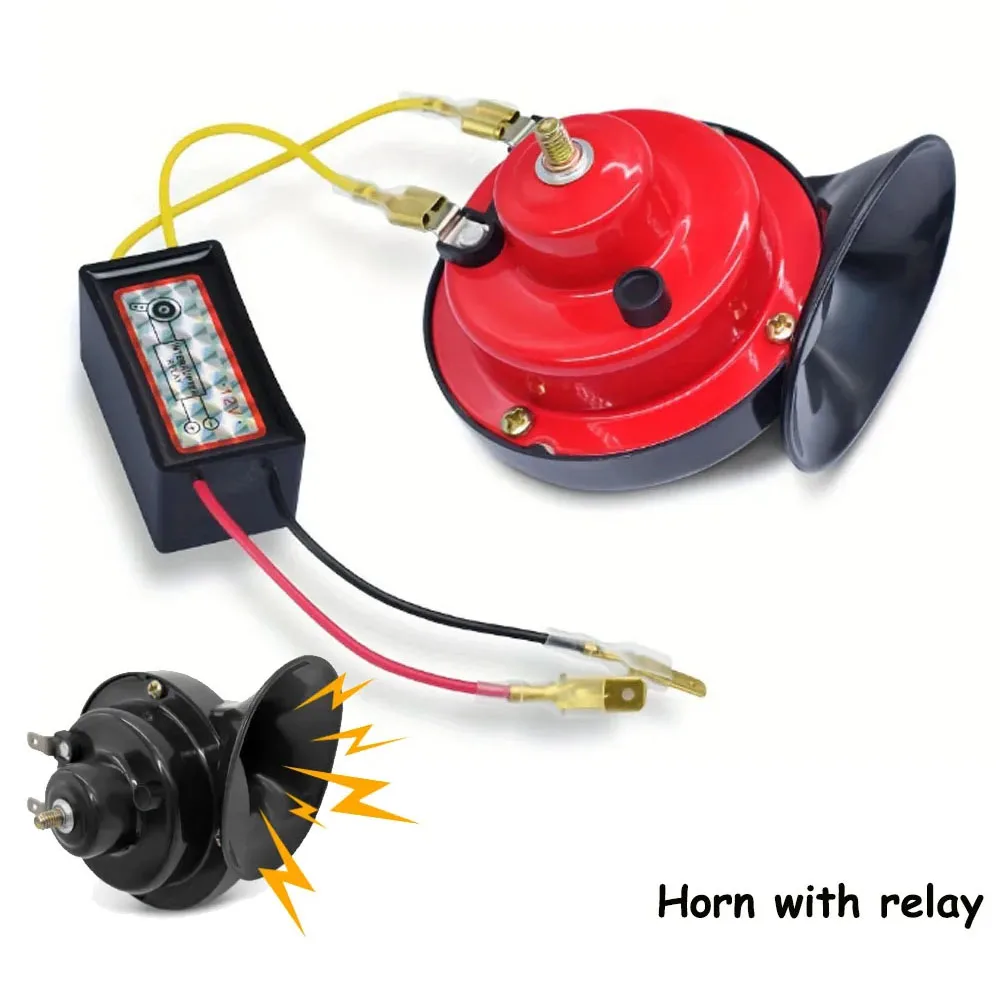60db 12V 510hz Air Electric Snail Horn Supplies Car boat Motorcycles Automotive Loudspeaker Car Signal Sound Speaker with Relay