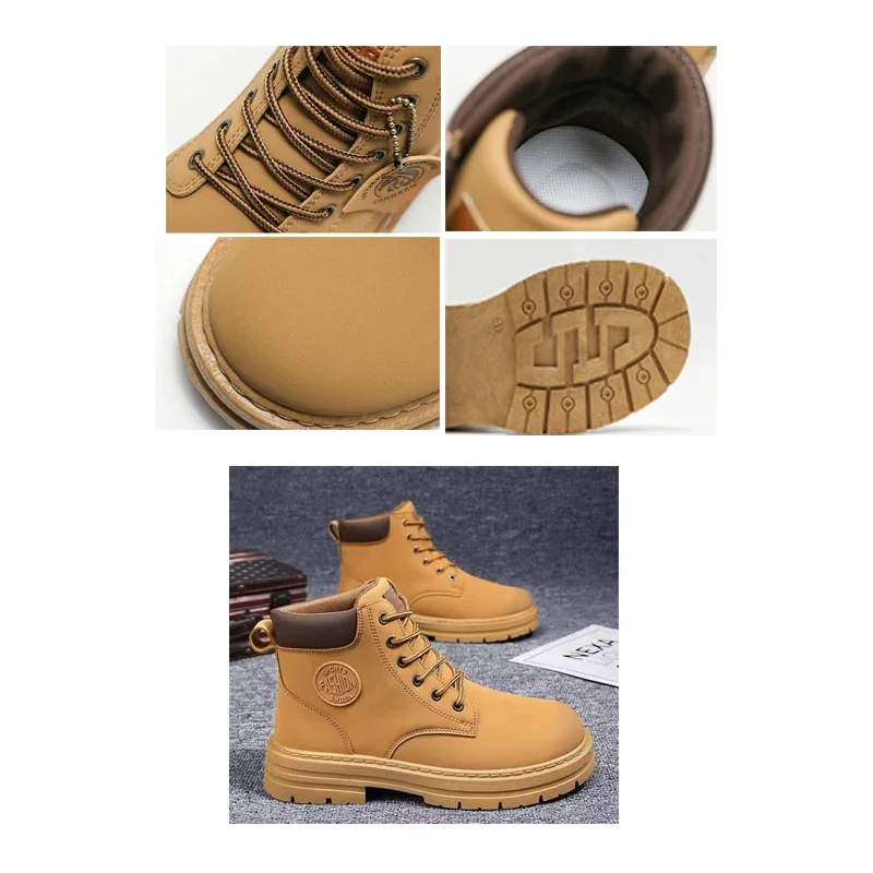 Men's Luxury Boots Comfortable Breathable water proof Men's Shoes Fashion Work Boots Combat men shoes