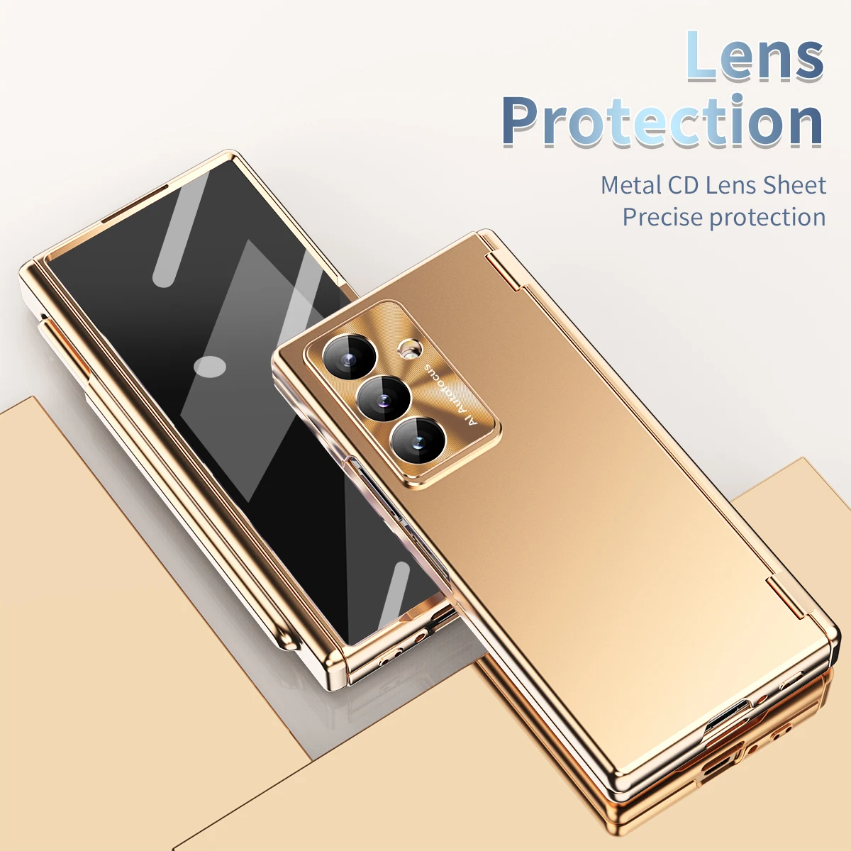 Premium Double Magnetic Hinge Case with Tempered Glass Protection