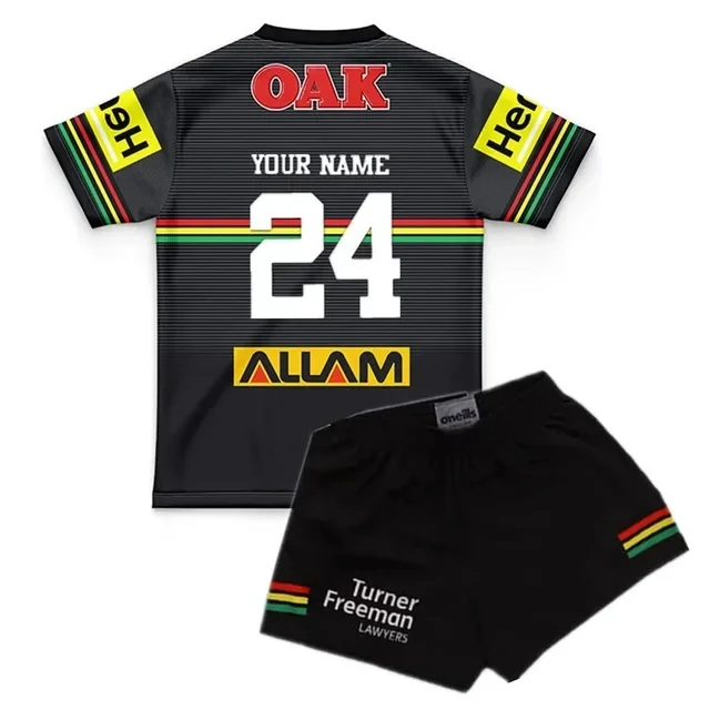 thumbnail image 1 of Camiseta de rugby de entrenamiento/local/visitante para niños Penrith Panthers 2024 (nombre y número personalizados), 1 of 5