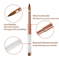 ANGNYA Kolinsky Sable Acrylic Brush Size 8#/10# Acrylic Brush Pro Rhinestone Metal Handle Kolinsky Sable Acrylic Nail Brushes 2