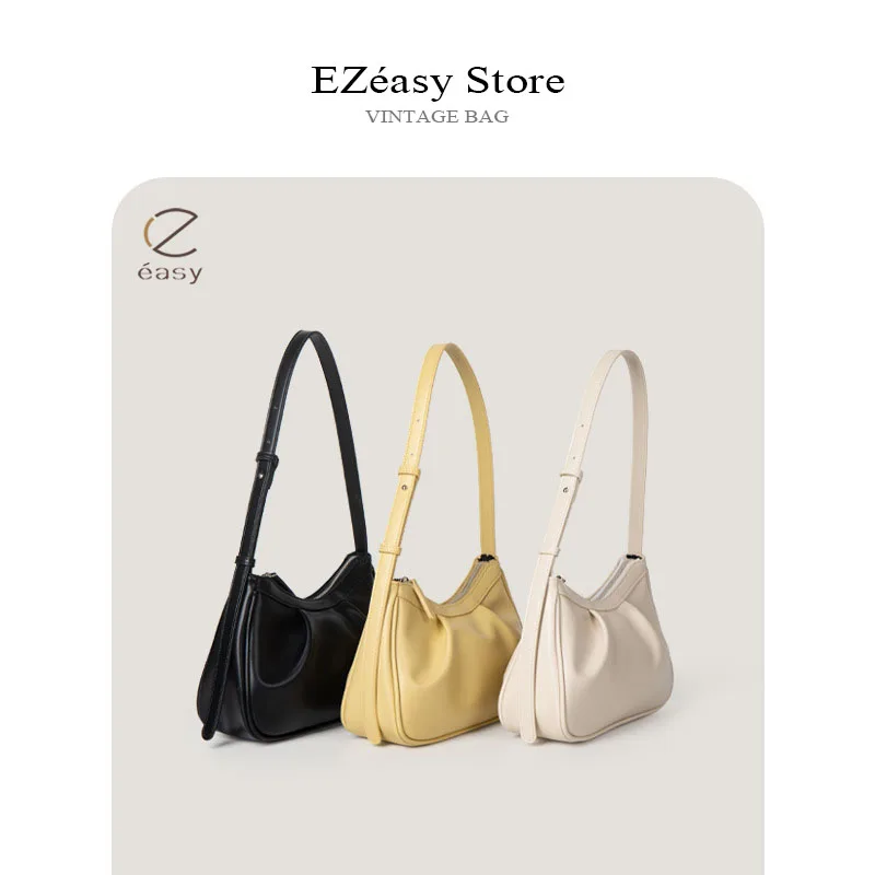 EZeasy Light Luxury Niche Designer Bags for Women New Fashion Portable Cloud Satchel Leather Bag Totes Messenger Bags Handbag