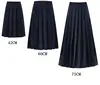 Elastic Waist Japanese Student Girls School Uniform Solid Color Suit Pleated Skirt Short/Middle/Long High School Dress 2