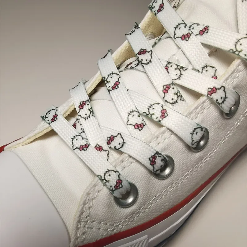 슈퍼 카와이 헬로 키티 그래피티 신발끈, 귀여운 멜로디 에어 포스 원 1970S 하이 탑 로우 탑 프린트, 창의적인 신발끈 선물