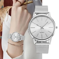 Luxury Women Watches 2023 New Stylish Silver Minimalist Business Ladies Quartz Watch Breathable Leather Steel Clock Reloj Mujer 1