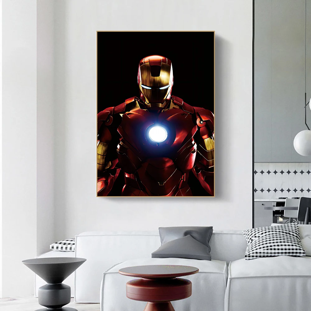 Iron Man Movie Poster Marvel Heroes Avengers Canvas Painting Kids Room
