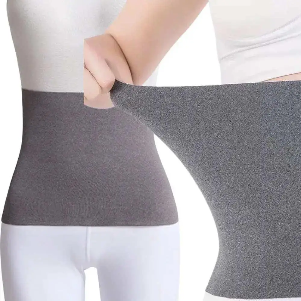 2025 Elastic Fleece Thermal Waist Support Abdomen Back Pressure Warmer Inner Wear Winter Cummerbund Stomach Protector Sport Belt