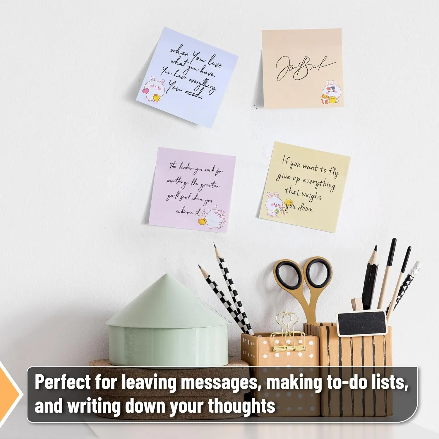 Mr. Pen- Sticky Notes, 3”x3”, 8 Pads, 400 Sheets, Cute Rabbit Sticky Notes