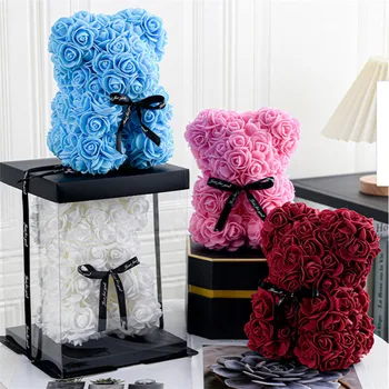 20cm Rose Foam Bear with Gift Box 1