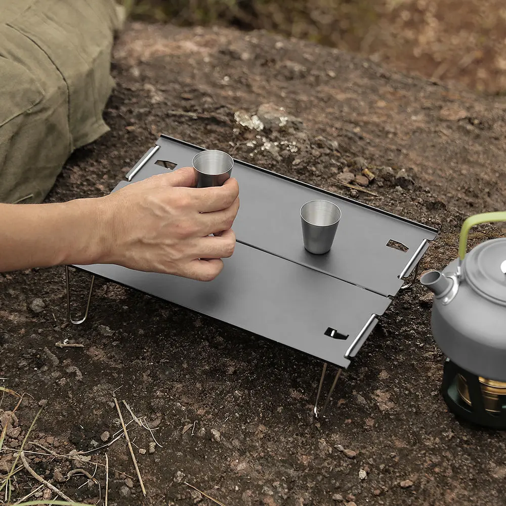 Aluminum Plate Folding Small Table Outdoor Aluminum Alloy Ultra-light Portable Mini Small Outdoor Camping Leisure Small Tea 2