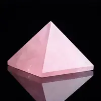 Natural pink rose Quartz Pyramid Crystal point reiki Healing 2