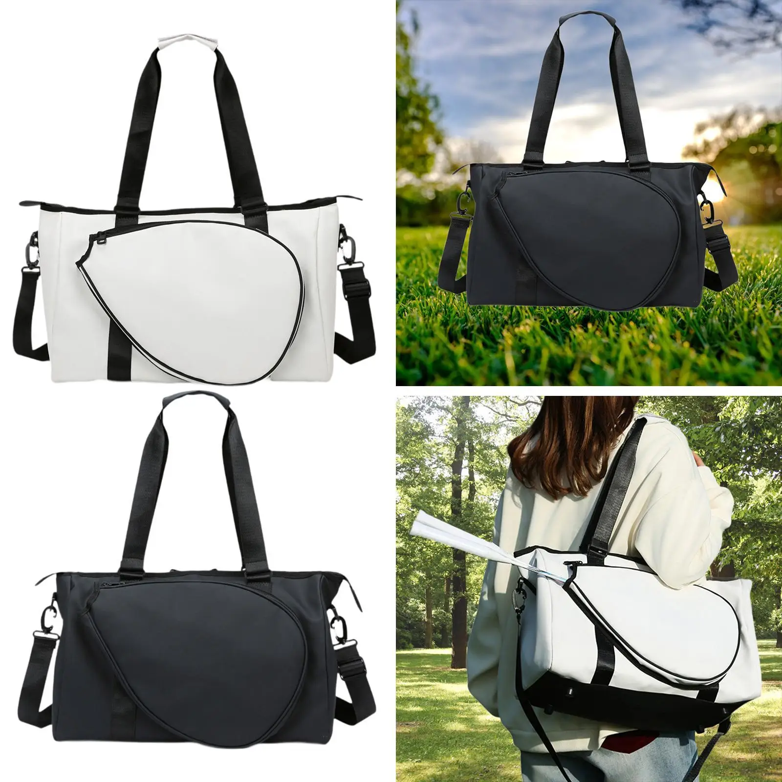 Badminton Racquet Bag with Detachable Shoulder Strap Beginners Carrying Bag Large Capacity Handbag Badminton Racket Shoulder Bag 4