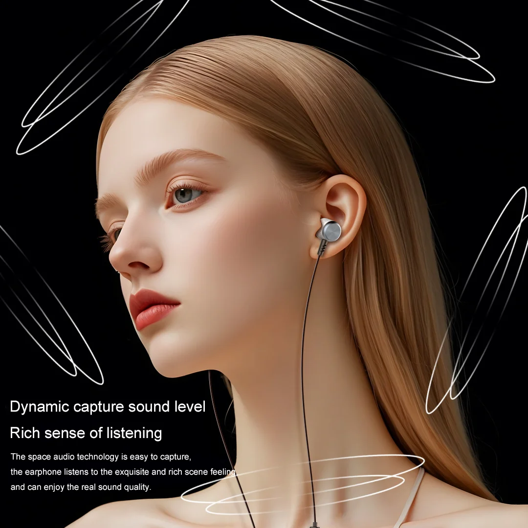 Dolby Sound USB-C Wired Earbuds with In-Ear Mic and 3.5mm Adapter