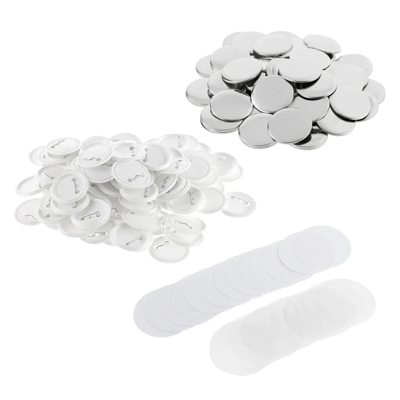 Badge Button Maker Machine 25/32/37/44/58mm DIY Pin Badges Set with 200pcs Button Parts+Circle Cutter Brooches Press Making Tool