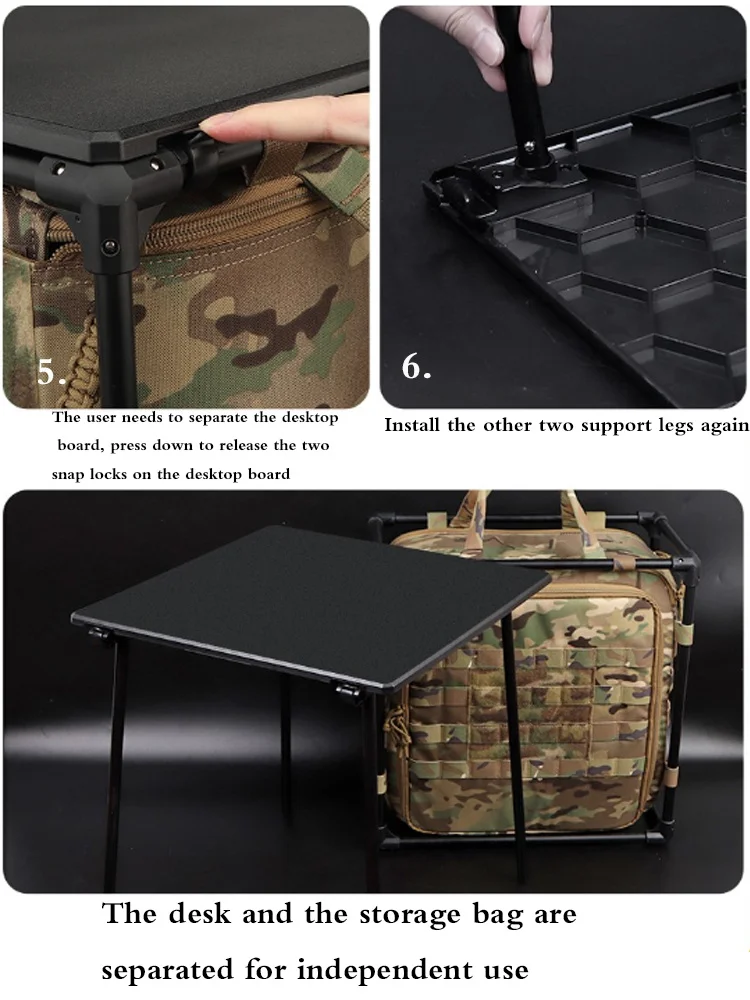 Description Picture 4 of itemTactical Camping Table Field Office Hunting Outdoor Portable Table Foldable Lightweight Durable 7075 Alloy BBQ Computer Desk