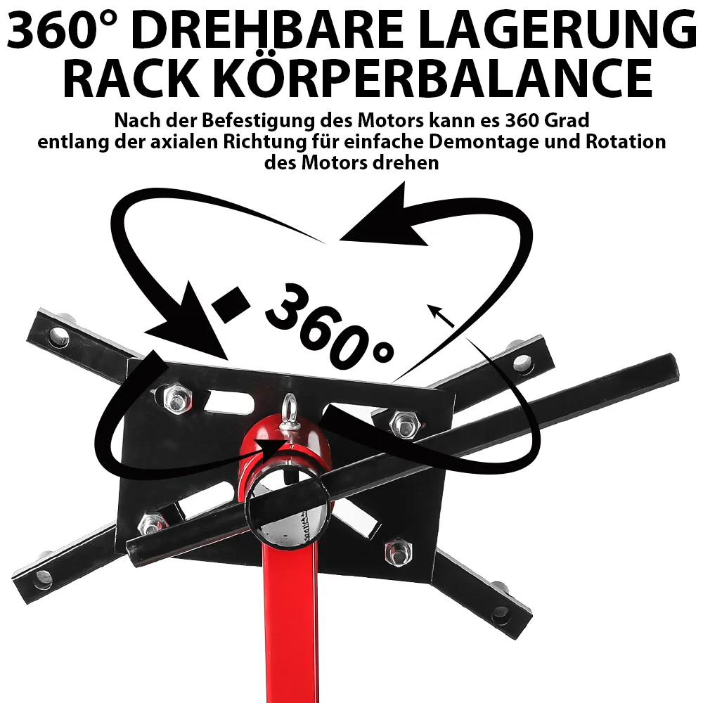 Motorständer 1000LBS Drehbarer Motorständer mit 360 Grad verstellbarem Kopf und Rollwagen für Fahrzeugreparaturen – Detail 6