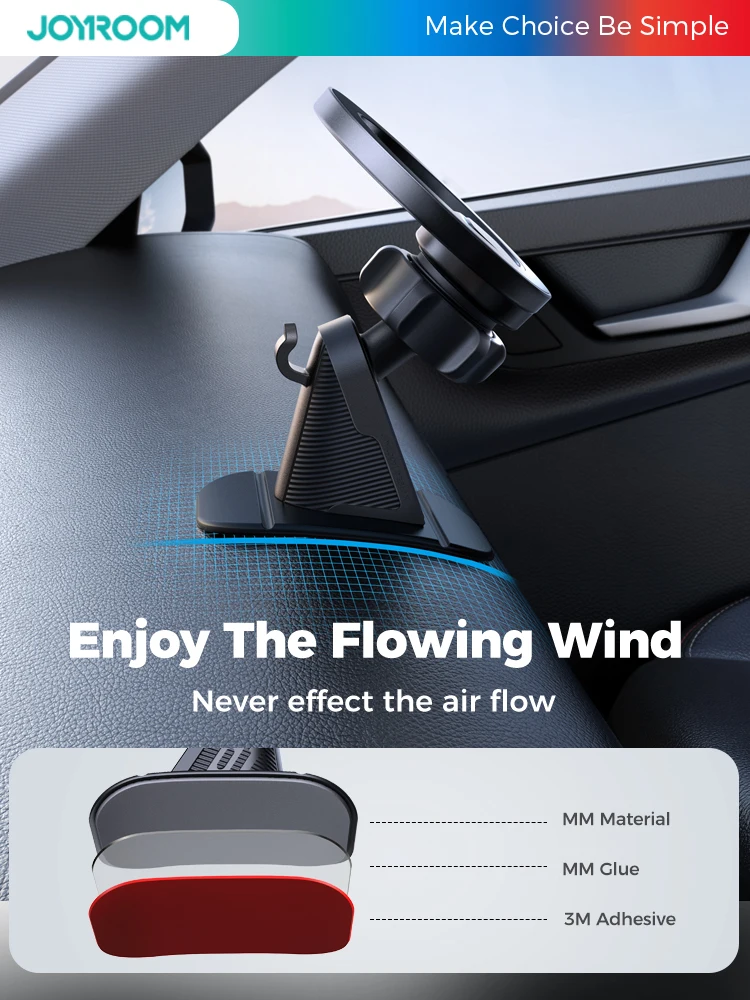 Joyroom Universal Magnetic Car Phone Mount 20 Strongest Magnets Car Phone Holder Dash All-Metal Phone Mount Not Drop 3M Adhesive - Image 3
