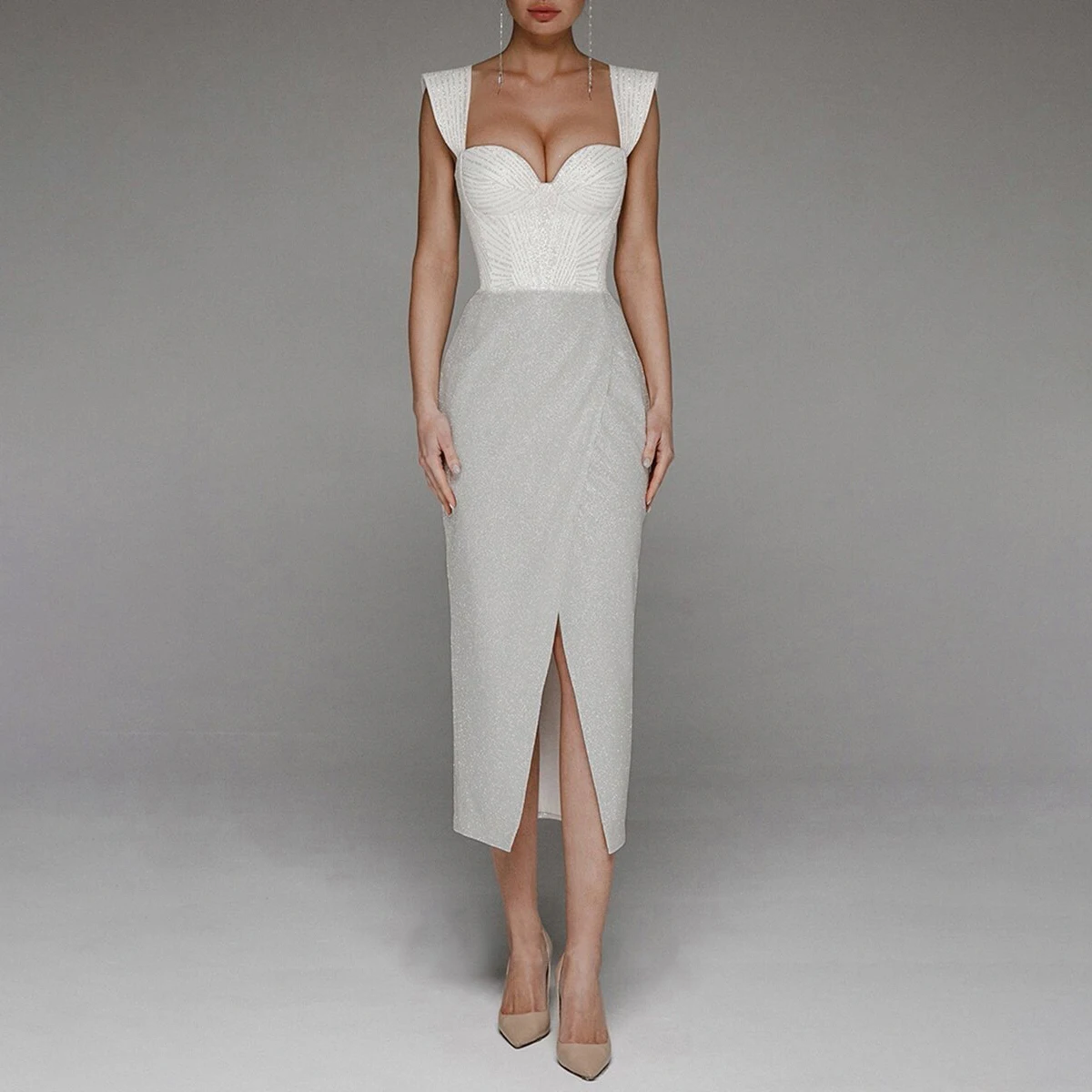 

Bodycon Dress Party Dresses Women Evening Elegant Sexy Spaghetti Strap Sleeveless Backless High Waist Slit Wedding Prom Gown