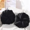 Decorative Pillow for Couch Bedroom Plush Throw Knot Pillow Soft Handmade Chair Cushion for Living Room Car Decorations (Black) 1
