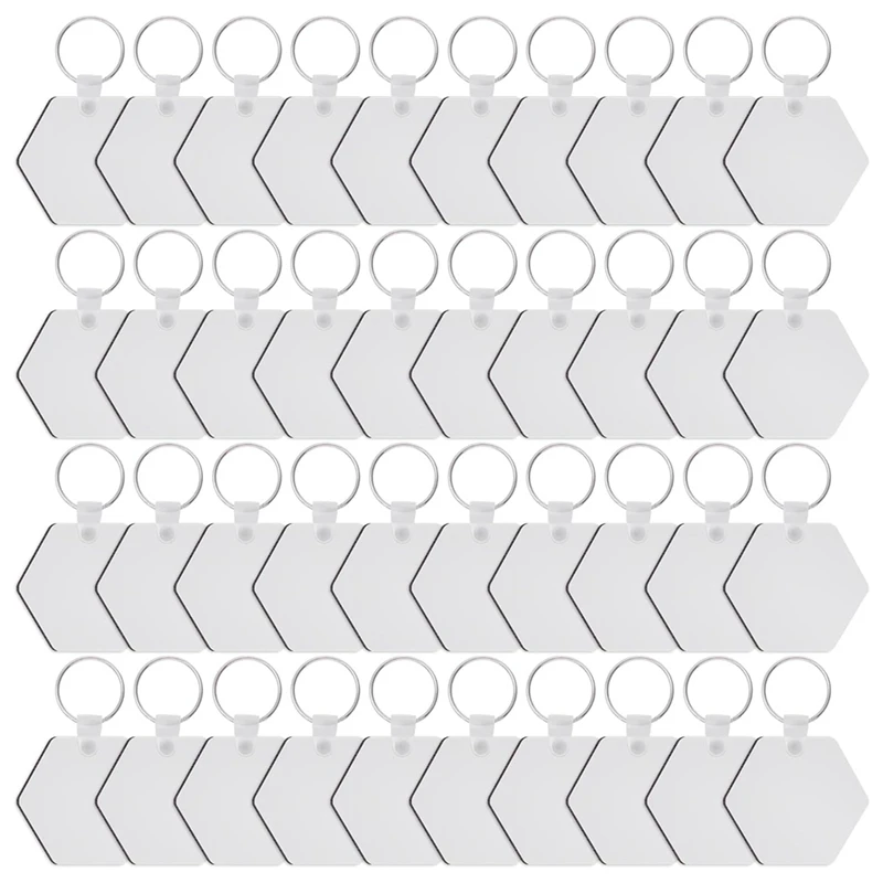 

40PCS Hexagon Sublimation Keychain Blanks Double Side Heat Transfer Blanks MDF Blank Board Key Rings Blanks Durable