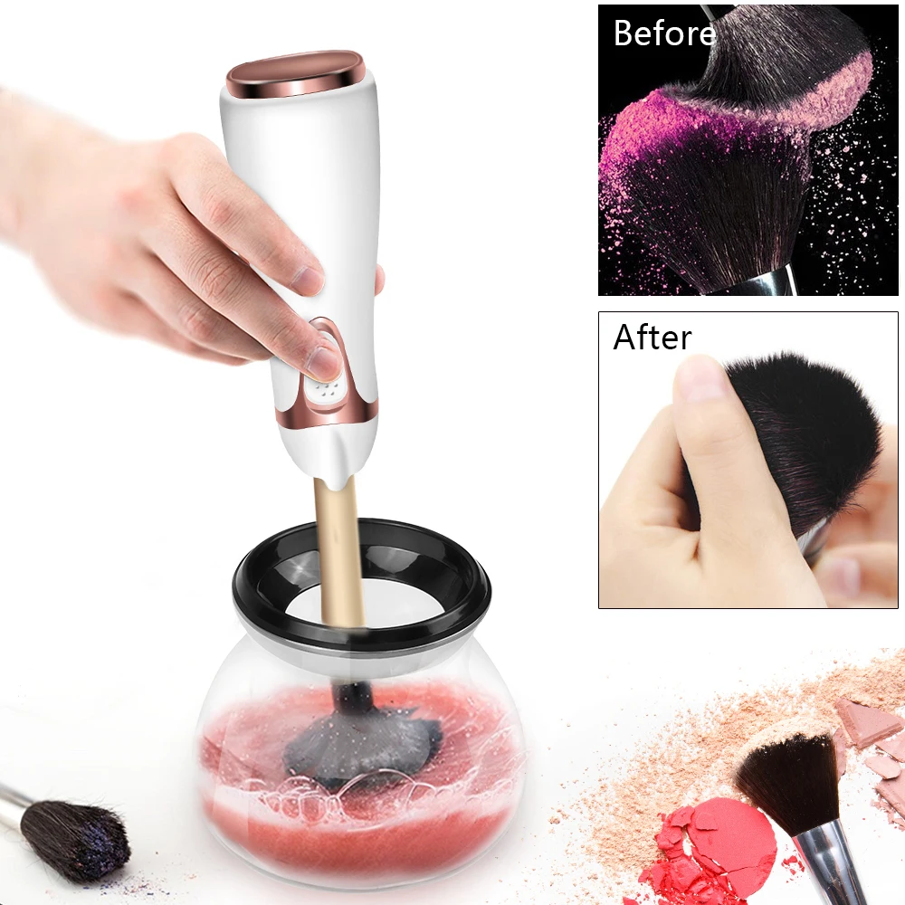 Fast Makeup Brush Cleaner & Dryer Machine 8 Collar Sizes Electric