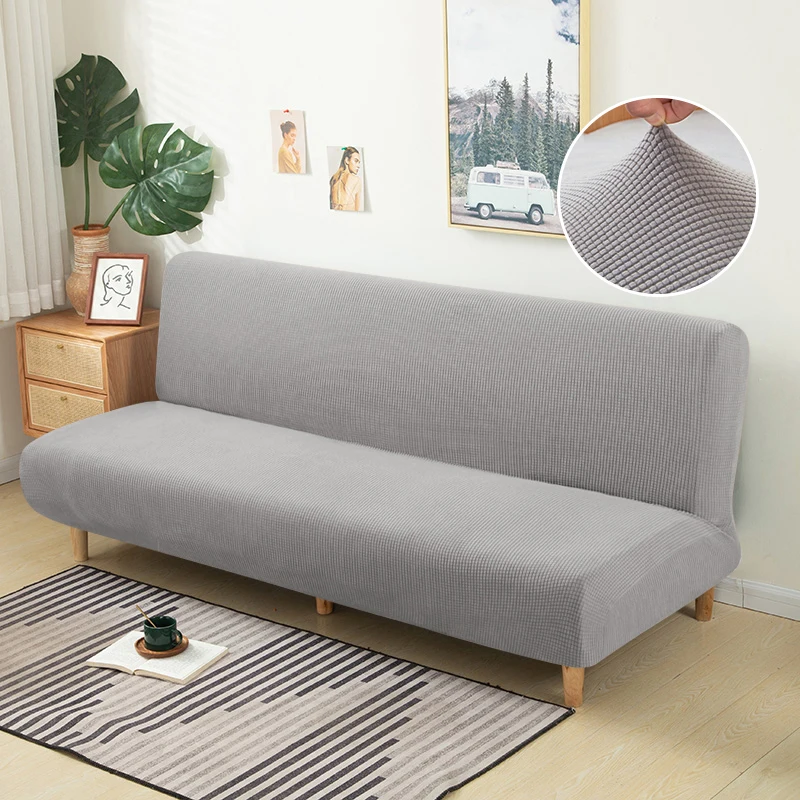 Armless Sofa Bed Slipcover Couch Cover Without Armrests Stretch Folding Futon Cover Dust-proof Elastic Removable Fundas Sofa 6