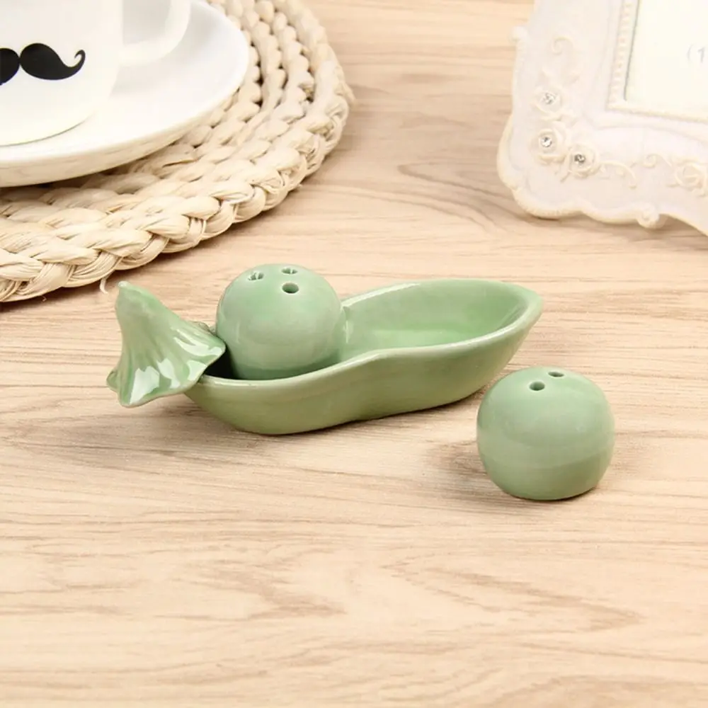 Seasoning Jar Creative Pea Pod Seasoning Jar Ceramic Pea Pepper Jar Kitchen Wedding Decoration Birthday Gift Personalized Gift
