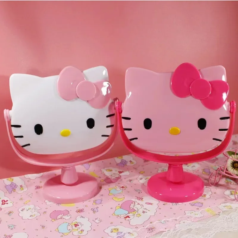

Зеркало для макияжа «Hello Kitty», маленькое настольное зеркало с рисунком милой принцессы для девушки, сердца, студенческого общежития