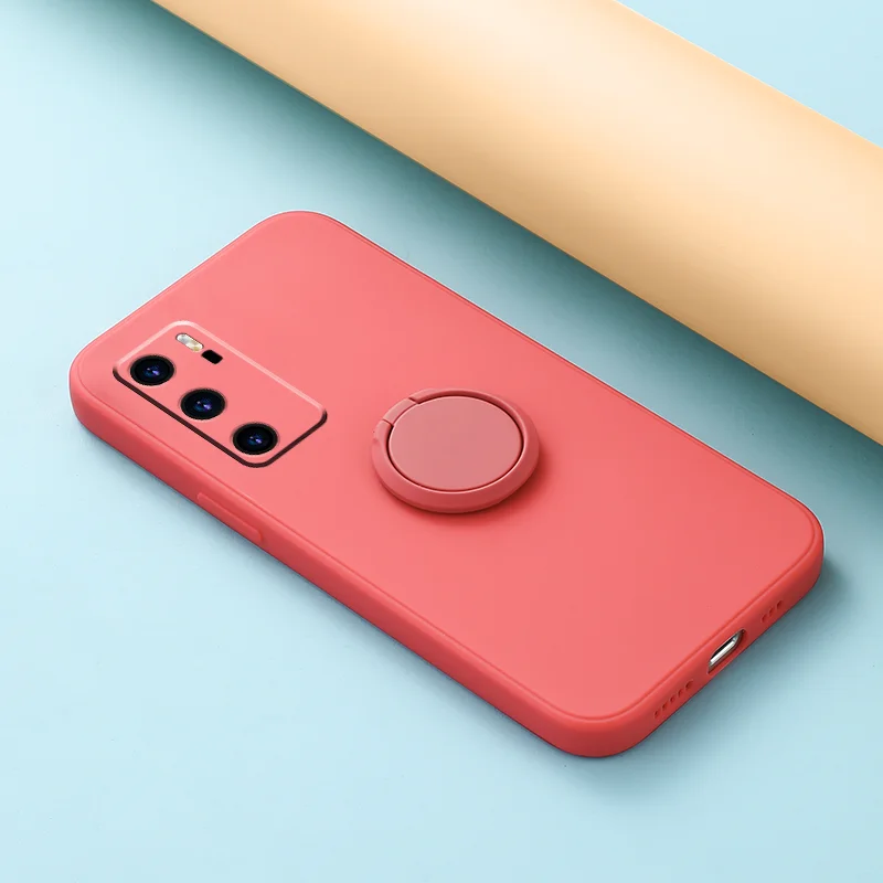 Ultimate Grip Square Silicone Phone Case with 360° Rotating Ring & Stand