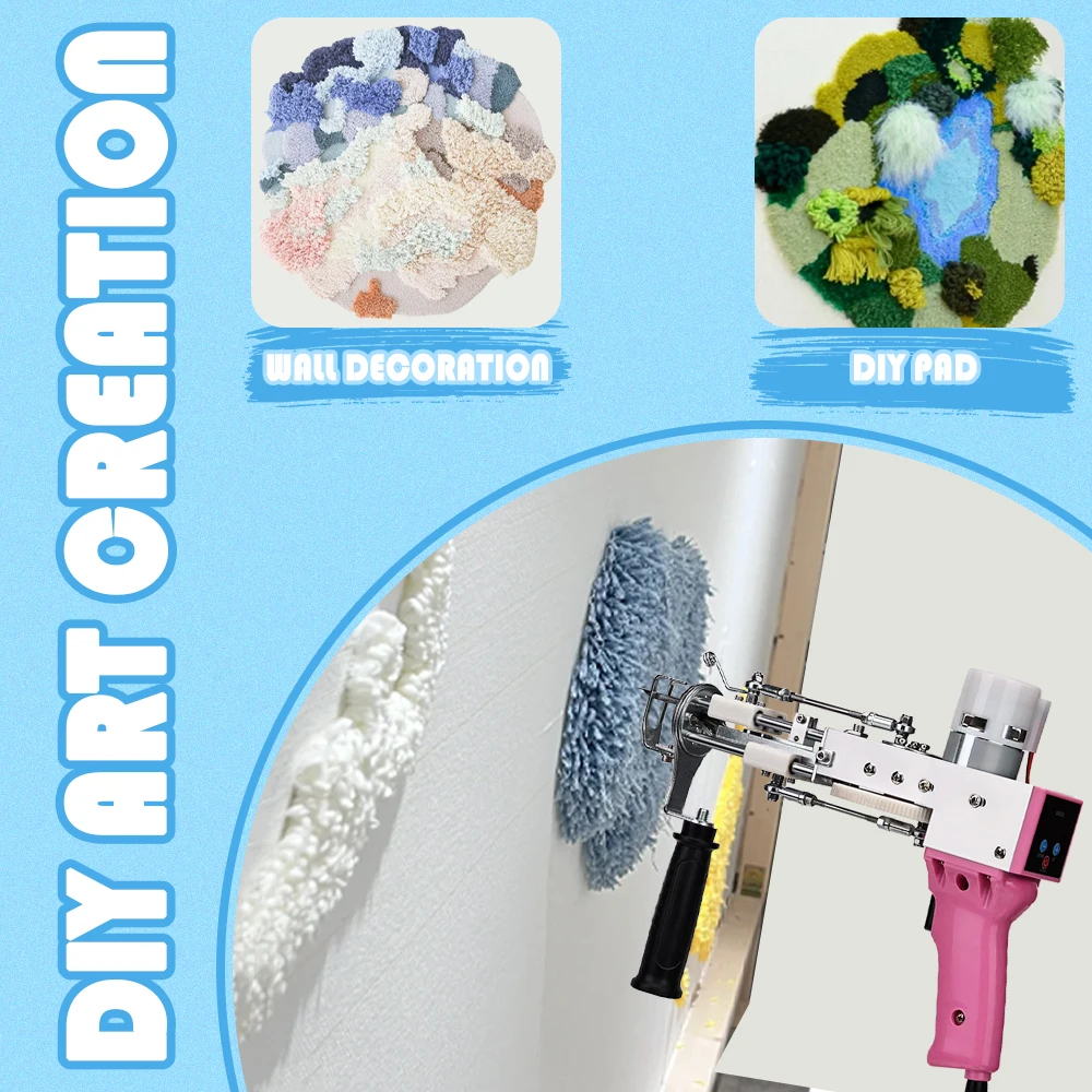 Tufting Gun Set 2 In1 Elektrische Teppich Tufting Gun Loop Pile Cut Pile Tufting Guns Teppich-Webpistole Kit Teppich machen Diy Werkzeuge – Detail 7