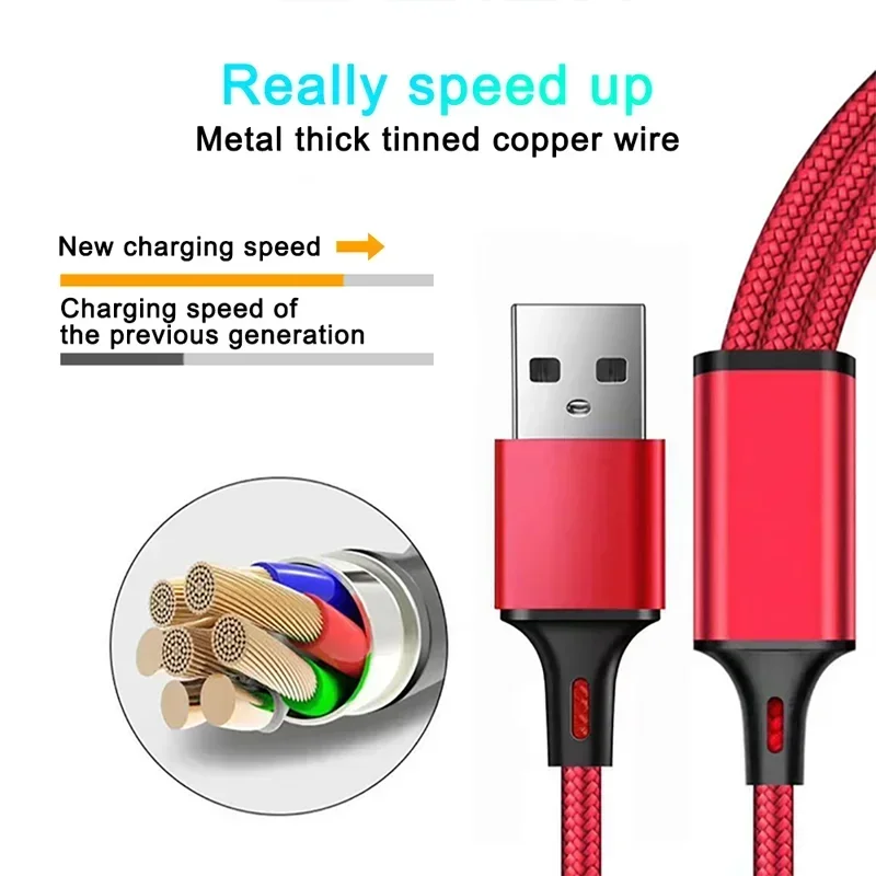 Versatile 3-in-1 Fast Charging USB Cable with Micro USB and Type C Connectors
