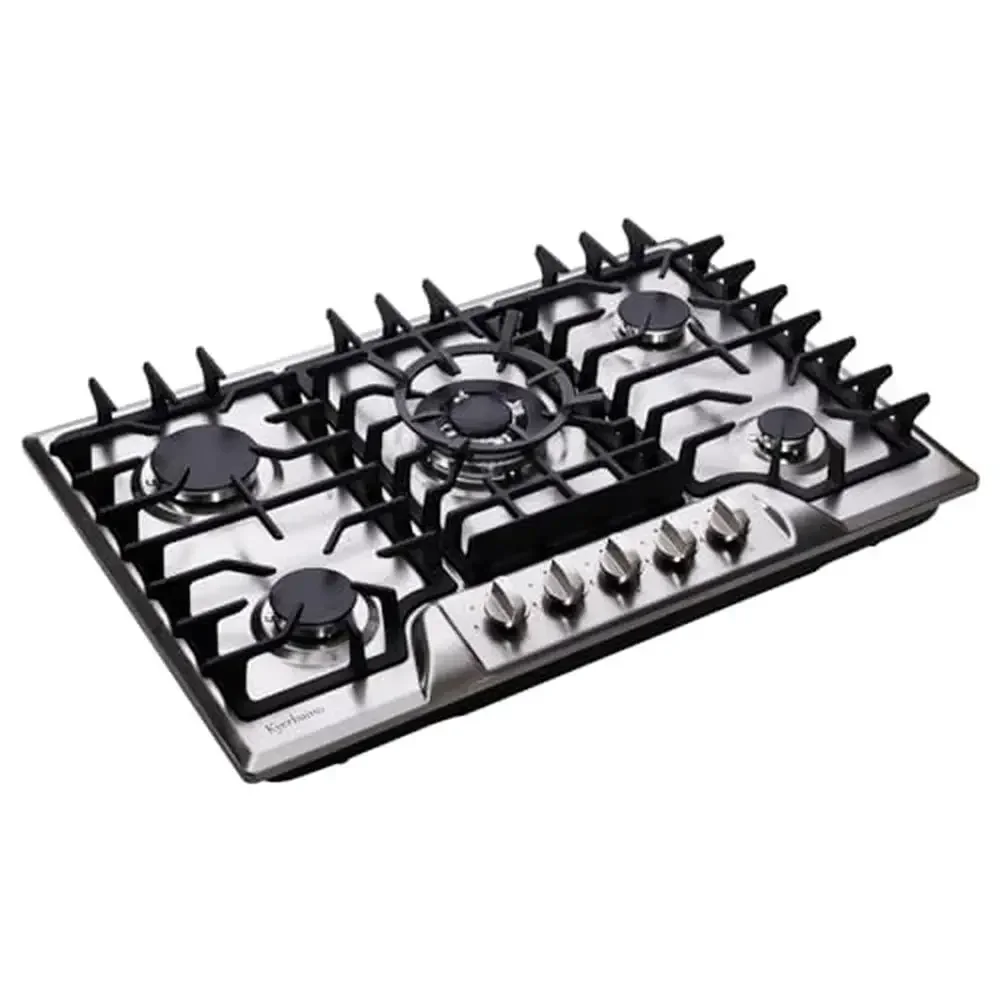 30 Inch Stainless Steel Gas Cooktop Built-in 5 Burners LPG/NG Dual Fuel Stovetop 2