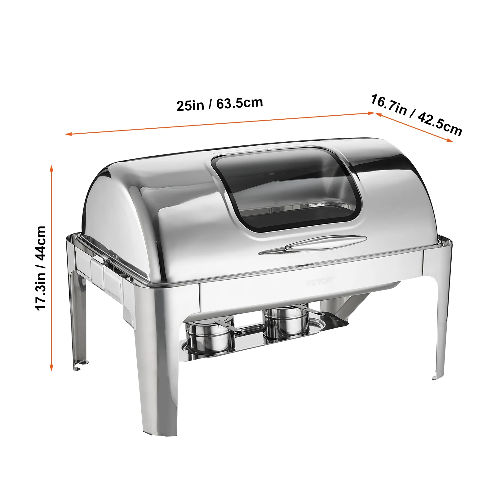 VEVOR Chauffe-Plat 9 L Buffet Chauffant à Combustible Couvercle Transparent  en Verre Réchaud Inox Alimentaire Récipient Maintient au Chaud pour Servir  Buffet Libre-Service Hôtel Traiteur Restauration