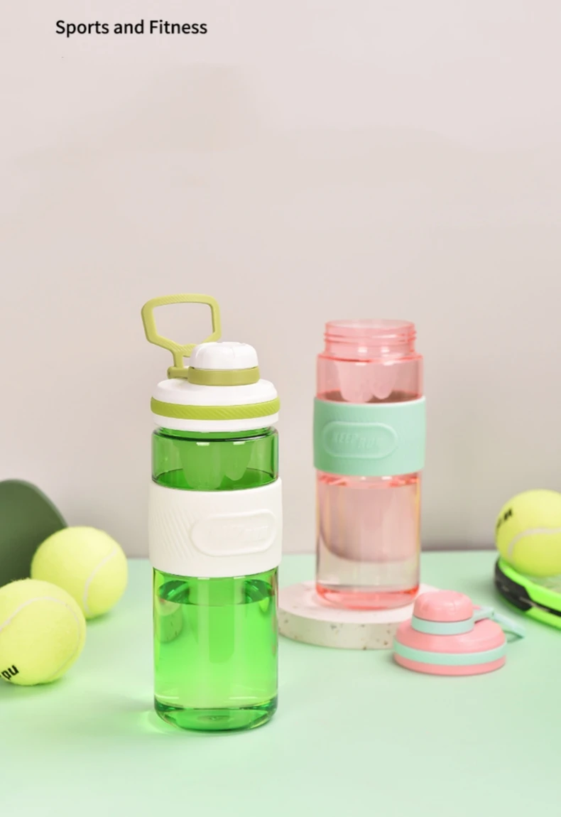 Description Picture 3 of item620ML Sports Shaker Bottle Whey Protein Powder Mixing Bottle Sports Fitness Water Cup Outdoor Portable Plastic Drink Cup Cycling