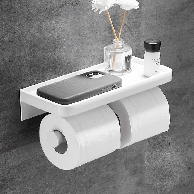 Toilet Roll Paper Holder Stand Home Storage Shelf Racks Wall Tissue Hanger  WC Phone Tray Gun Gray Aluminum Bathroom Accessories - AliExpress
