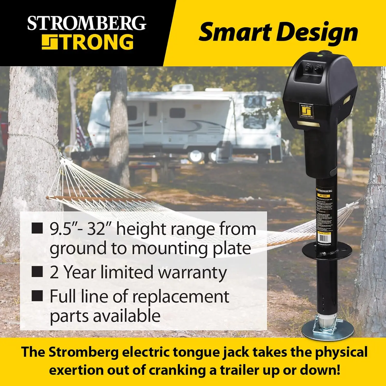 Stromberg Carlson JET-4500 4500 lbs. Electric Tongue Jack-Black