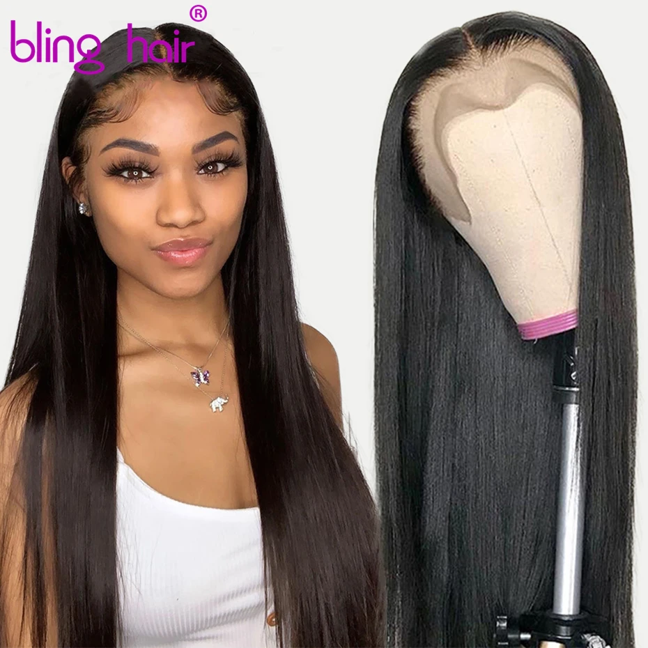 34inch Straight Lace Frontal Wig Transparent Lace Front Cheap Human