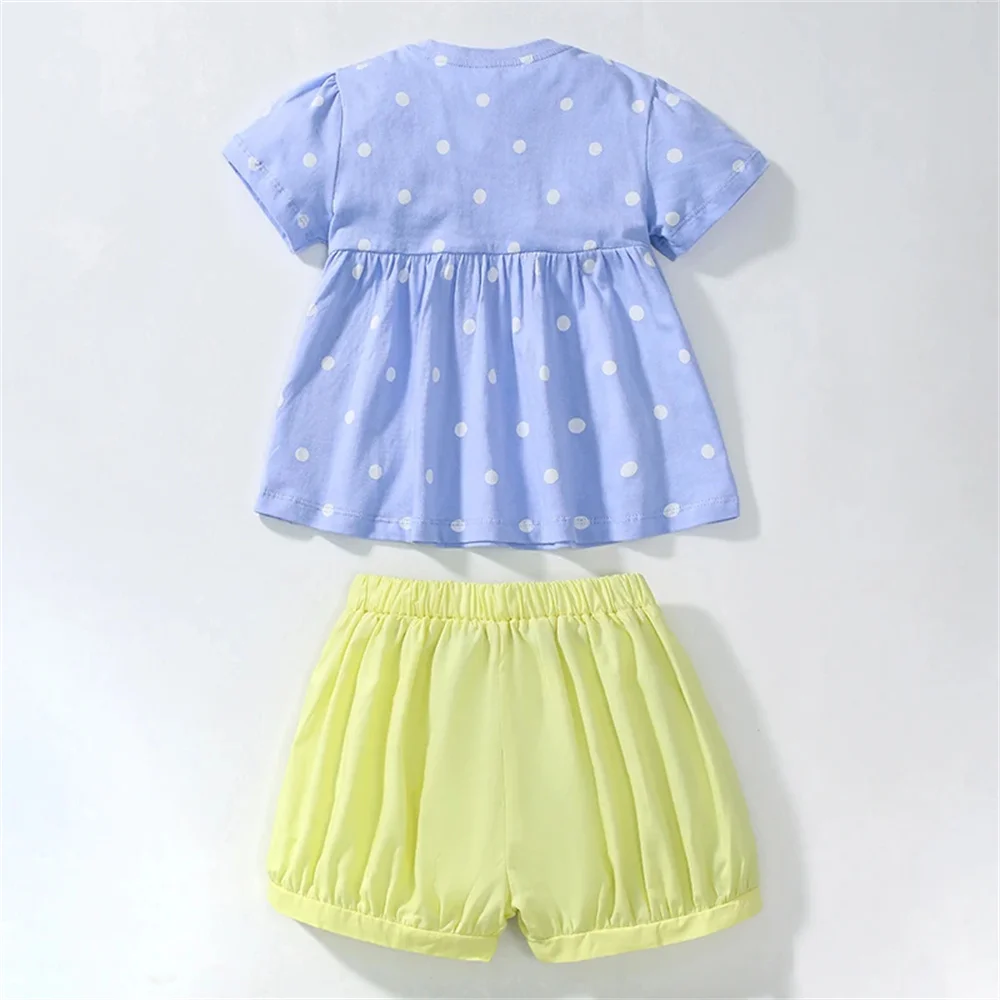 Baby Girls Children's Clothing 2025 Summer New Tracksuit Sets Cartoon Pineapple Tops+Pants Cotton Kids Clothes