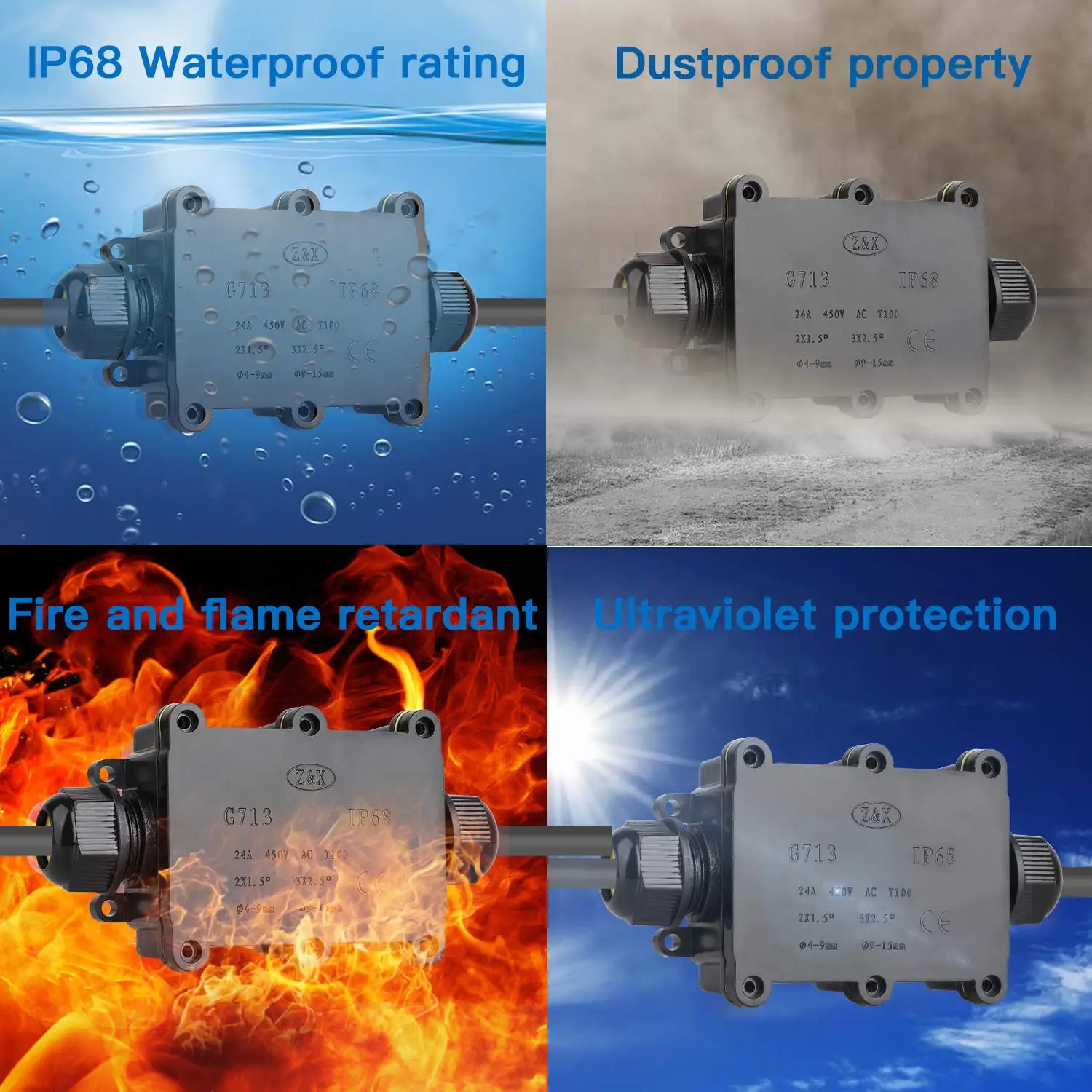 IP68 Waterproof Junction Box Electrical 2/3/4/5/6 Way Enclosure Block Cable Connecting Line Protection Wiring Accessories electrical distribution box electronic enclosure case electrical junction box electrical box industrial waterproof connector