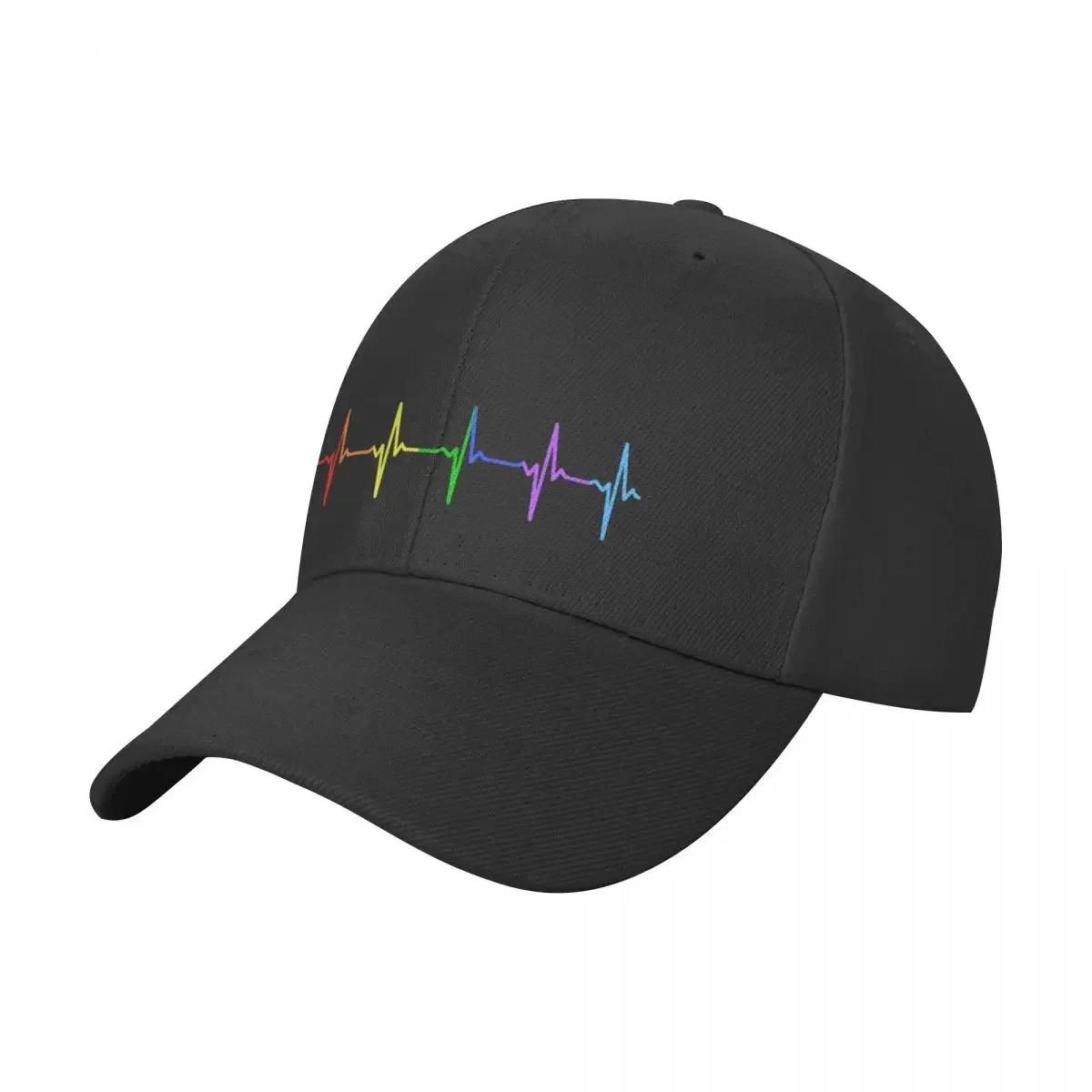 

Rainbow Pulse Hearbeat LGBT Baseball Cap Wild Ball Hat Visor Men Caps Women's