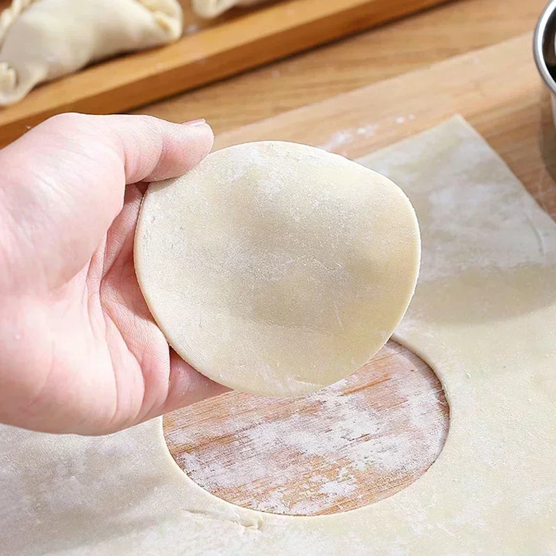 Cookie Cutter Baking Mold Cookie Mould Stainless Steel Biscuit Mold Kitchen Round Cookie Cutter Set Baking Circle Pastry Cake Mould DIY Dumplings Skin Cutting Tools