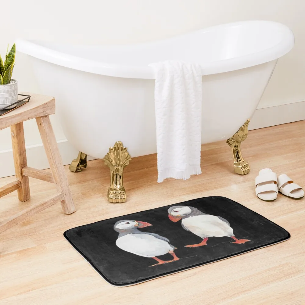 

Puffin friends dancing - illustration Bath Mat Bathroom Use Rug Bathroom Modern Bathroom Accessories Rugs And Set Mat