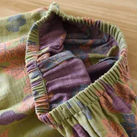 Japanese Spring and Autumn New Women's Pajama Set 100% Cotton Vintage Long Sleeved Pants Two Piece Set for Home Furnishings - Image 6