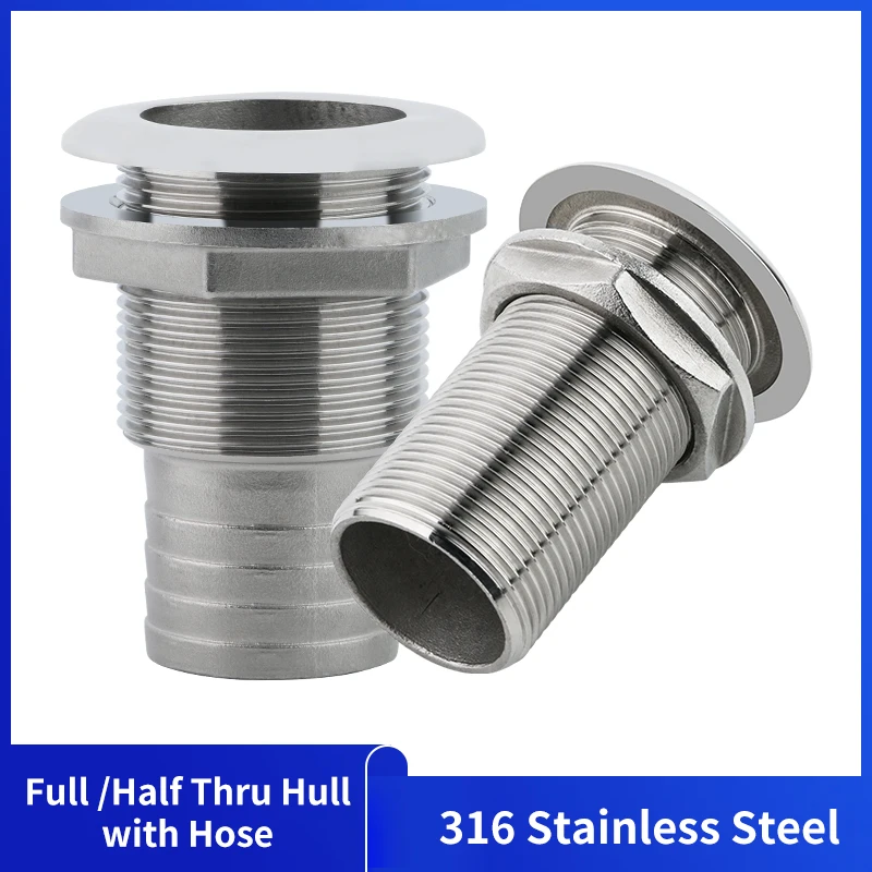 

316 Stainless Steel Boat Marine Through Thru-Hull Valve Fitting 1-1/4inch 1-1/2inch Water Outlet Floor Drain Drain Plug Kit