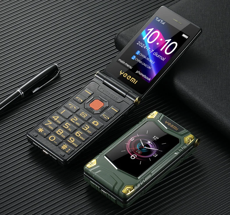 Yeemi M7 Durable Outdoor Phone GSM 2G Two Large Screens MP3 MP4 Dual SIM Large Button SOS Quick Dialing High Sound Phone