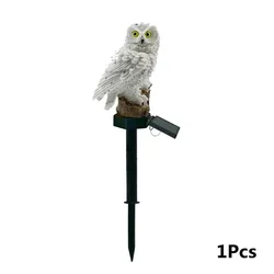 Solar - Powered Owl Garden Light - Outdoor Decorative LED Waterproof Lamp (WHITE)