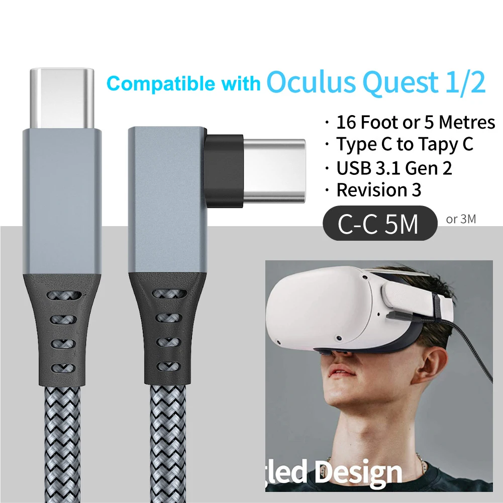 for Oculus Quest 2 Link Cable 3M/5M Type C USB 3.2 Gen 1 Data Transfer Fast Charging for Oculus Quest 2 Accessories VR Headset