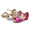 Glitter Child Dance Shoe For Girls/Kids/Women Ballroom Latin Shoe Ladies Modern Tango Salsa Sandals Dancing Shoe 3CM Low Heel 3